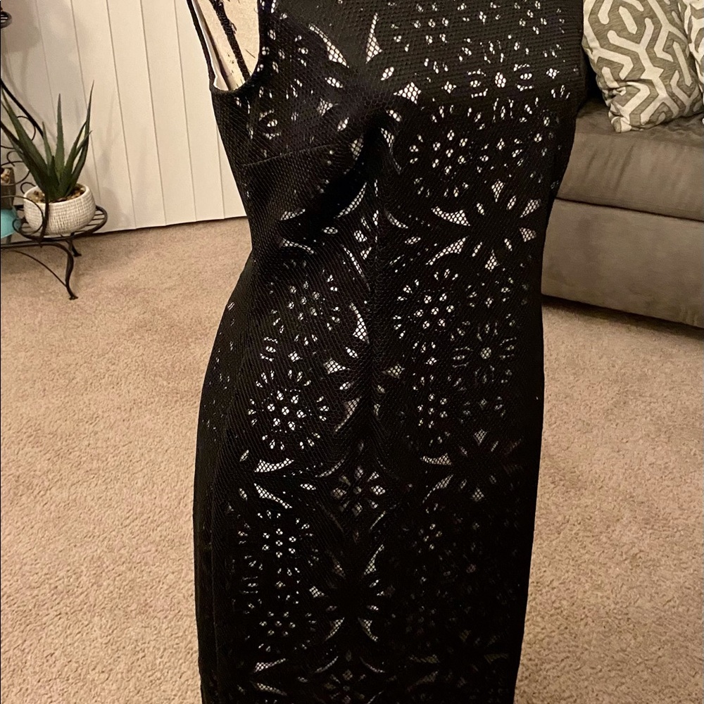 DKNY black lace dress